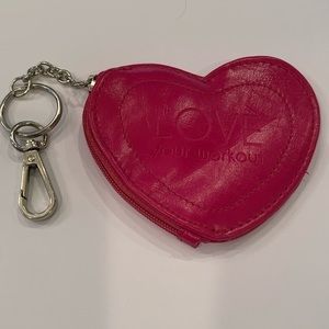 love your workout heart zipper keychain